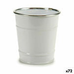 Vaso Secchio Bianco Argentato Zinco 10,5 x 10,5 x 10,5 cm (72 Unità) - Augustea Shop