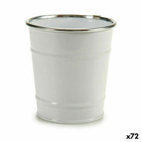 Vaso Secchio Bianco Argentato Zinco 10,5 x 10,5 x 10,5 cm (72 Unità) - Augustea Shop