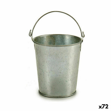 Planter Ibergarden Silver Zinc Bucket 15,5 x 11 x 11 cm 11,5 x 10 x 10 cm 11,5 x 15,5 x 10 cm (72 Units)