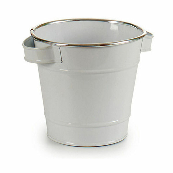 Vaso Ibergarden A60354-D Bianco Argentato Zinco Secchio 19,5 x 14,5 x 16,5 cm (24 Unità) - Augustea Shop