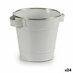 Vaso Ibergarden A60354-D Bianco Argentato Zinco Secchio 19,5 x 14,5 x 16,5 cm (24 Unità) - Augustea Shop