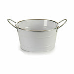 Vaso Ibergarden F60326-D Bianco Argentato Zinco Secchio 27,5 x 10,5 x 20 cm (24 Unità) - Augustea Shop