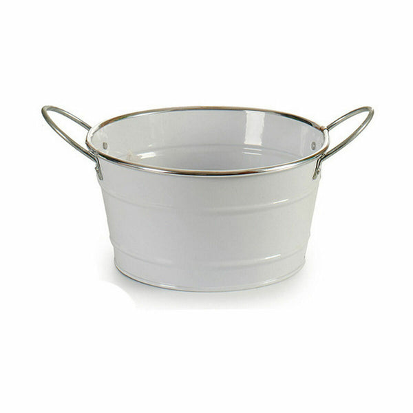 Vaso Ibergarden F60326-D Bianco Argentato Zinco Secchio 27,5 x 10,5 x 20 cm (24 Unità) - Augustea Shop
