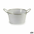 Planter Ibergarden F60326-D White Silver Zinc Bucket 27,5 x 10,5 x 20 cm (24 Units)