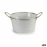 Vaso Ibergarden F60326-D Bianco Argentato Zinco Secchio 27,5 x 10,5 x 20 cm (24 Unità) - Augustea Shop