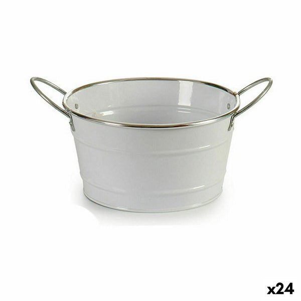 Vaso Ibergarden F60326-D Bianco Argentato Zinco Secchio 27,5 x 10,5 x 20 cm (24 Unità) - Augustea Shop