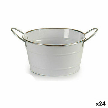 Vaso Ibergarden F60326-D F60326-D Bianco Argentato Zinco Secchio 27,5 x 10,5 x 20 cm (24 Unità)