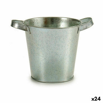 Vaso Ibergarden Argentato Zinco Secchio 20 x 14 x 16,2 cm (24 Unità)