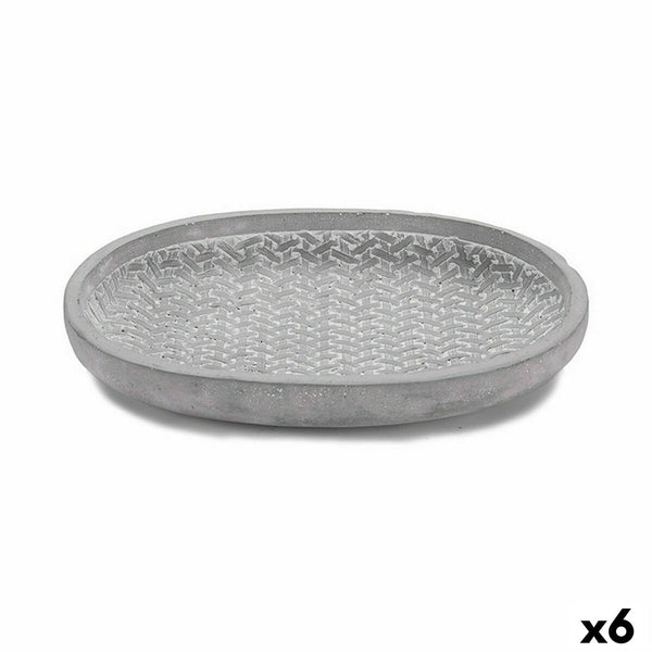 Piatto per Vaso Ibergarden 190060-2 Grigio Cemento Con rilievo 28 x 4 x 23 cm (6 Unità) - Augustea Shop