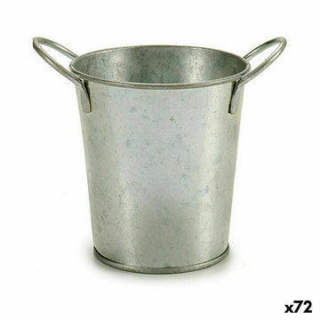 Planter Ibergarden Silver Zinc Bucket 16 x 12 x 11 cm (72 Units)