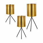 Set di vasi da fiori Nero Dorato Metallo (6 Unità) - Augustea Shop