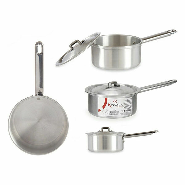 Casseruola con Coperchio Kinvara 100018 Argentato Alluminio Ø 14 cm 1 L (10 Unità) - Augustea Shop