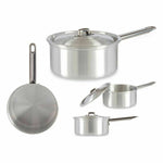 Casseruola con Coperchio Kinvara 100019 Argentato Alluminio Ø 16 cm 1,5 L (10 Unità) - Augustea Shop