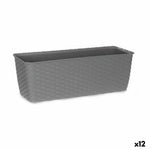 Vaso rettangolare da Balcone Stefanplast Grigio Plastica 15,5 x 13,5 x 39 cm (12 Unità) - Augustea Shop