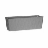 Vaso rettangolare da Balcone Stefanplast Grigio Plastica 18 x 16 x 49 cm (12 Unità) - Augustea Shop