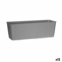 Vaso rettangolare da Balcone Stefanplast Grigio Plastica 18 x 16 x 49 cm (12 Unità) - Augustea Shop