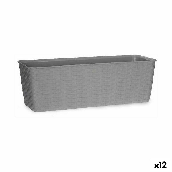 Vaso rettangolare da Balcone Stefanplast Grigio Plastica 18 x 16 x 49 cm (12 Unità) - Augustea Shop