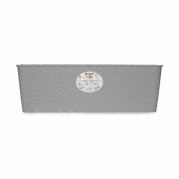Vaso rettangolare da Balcone Stefanplast Grigio Plastica 18 x 16 x 49 cm (12 Unità) - Augustea Shop