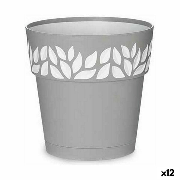 Vaso Autoirrigante Stefanplast Cloe Grigio Plastica 19 x 19 x 19 cm (12 Unità) - Augustea Shop