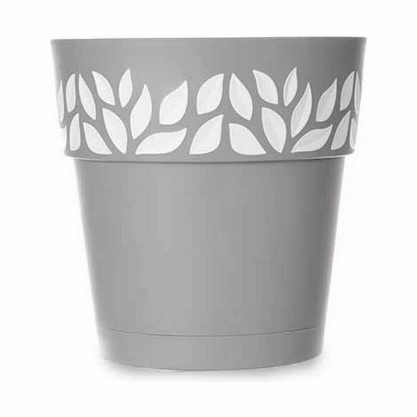 Vaso Autoirrigante Stefanplast Cloe Grigio Plastica 29 x 29 x 29 cm (6 Unità) - Augustea Shop