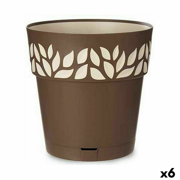 Vaso Autoirrigante Stefanplast Cloe Marrone Plastica 29 x 29 x 29 cm (6 Unità) - Augustea Shop