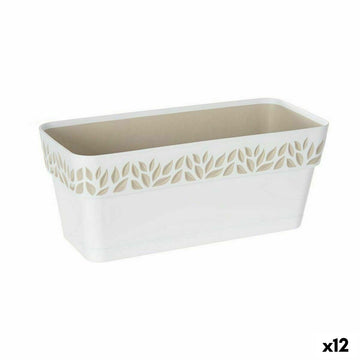 Vaso rettangolare da Balcone Stefanplast 94370 Cloe Bianco Plastica 13,3 x 12,3 x 29,3 cm (12 Unità)