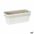 Vaso rettangolare da Balcone Stefanplast Cloe Bianco Plastica 13,3 x 12,3 x 29,3 cm (12 Unità)