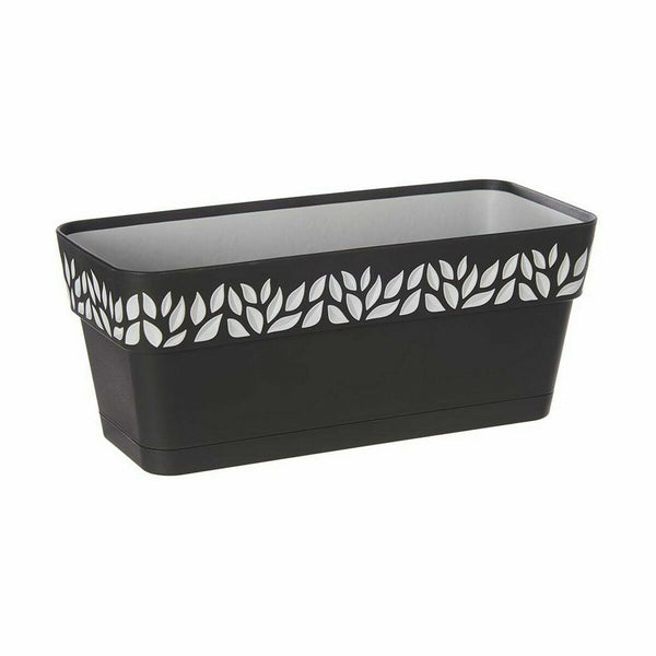 Vaso rettangolare da Balcone Stefanplast Cloe Antracite Plastica 13,3 x 12,3 x 29,3 cm (12 Unità) - Augustea Shop