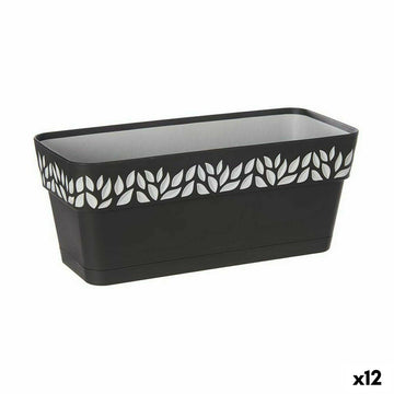 Vaso rettangolare da Balcone Stefanplast Cloe Antracite Plastica 13,3 x 12,3 x 29,3 cm (12 Unità)
