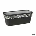 Vaso rettangolare da Balcone Stefanplast 94373 Cloe Antracite Plastica 13,3 x 12,3 x 29,3 cm (12 Unità)