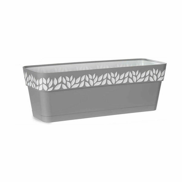 Vaso rettangolare da Balcone Stefanplast Cloe Grigio Plastica 49,5 x 17 x 19 cm (12 Unità) - Augustea Shop