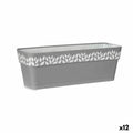 Vaso rettangolare da Balcone Stefanplast Cloe Grigio Plastica 49,5 x 17 x 19 cm (12 Unità)