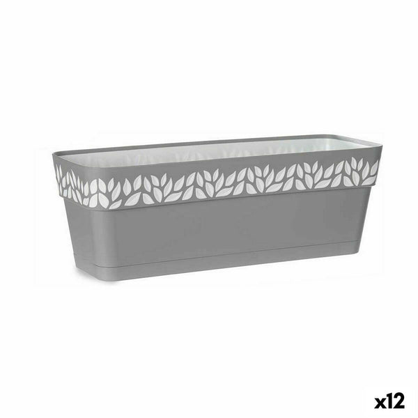 Vaso rettangolare da Balcone Stefanplast Cloe Grigio Plastica 49,5 x 17 x 19 cm (12 Unità) - Augustea Shop