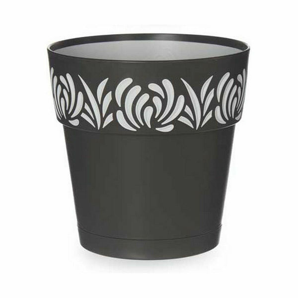 Vaso Autoirrigante Stefanplast Gaia Antracite Plastica 15 x 15 x 15 cm (12 Unità) - Augustea Shop