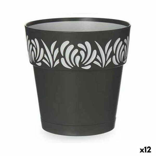 Vaso Autoirrigante Stefanplast Gaia Antracite Plastica 15 x 15 x 15 cm (12 Unità) - Augustea Shop