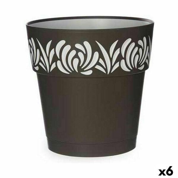 Vaso Autoirrigante Stefanplast Gaia Antracite Plastica 25 x 25 x 25 cm (6 Unità) - Augustea Shop
