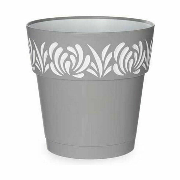 Vaso Autoirrigante Stefanplast Gaia Grigio Plastica 25 x 25 x 25 cm (6 Unità) - Augustea Shop