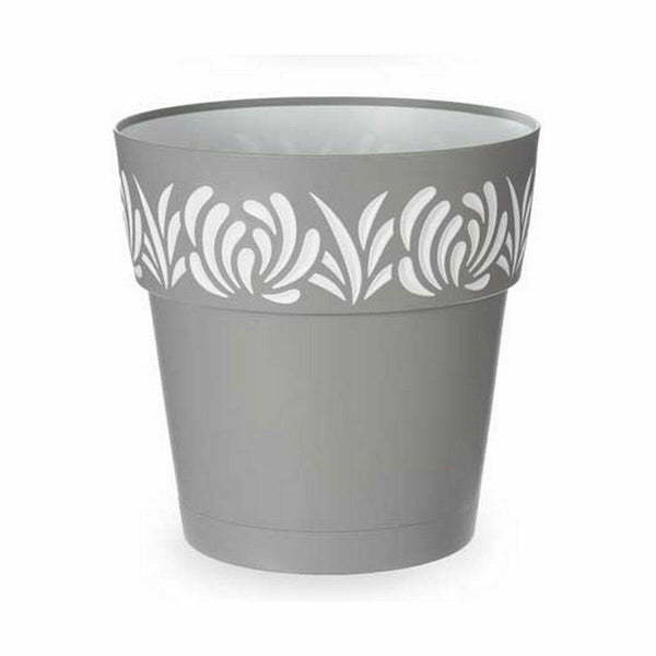 Vaso Autoirrigante Stefanplast Gaia Grigio Plastica 29 x 29 x 29 cm (6 Unità) - Augustea Shop