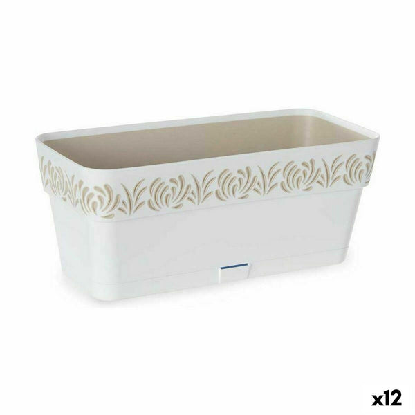 Vaso rettangolare da Balcone Stefanplast Gaia Bianco Plastica 13,3 x 12,3 x 29,3 cm (12 Unità) - Augustea Shop