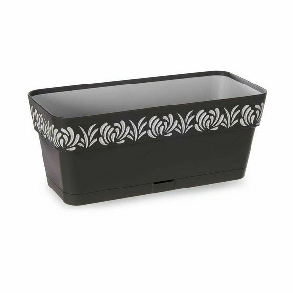 Vaso rettangolare da Balcone Stefanplast Gaia Antracite Plastica 13,3 x 12,3 x 29,3 cm (12 Unità) - Augustea Shop