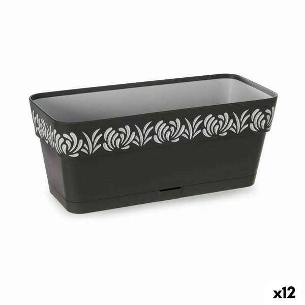 Vaso rettangolare da Balcone Stefanplast Gaia Antracite Plastica 13,3 x 12,3 x 29,3 cm (12 Unità) - Augustea Shop