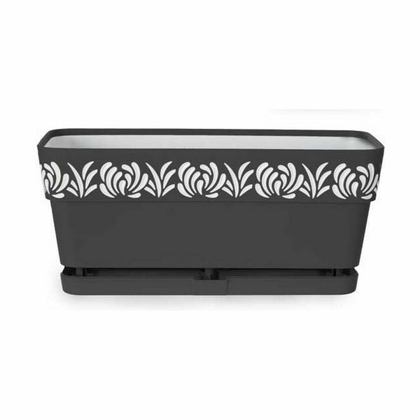 Vaso rettangolare da Balcone Stefanplast Gaia Antracite Plastica 13,3 x 12,3 x 29,3 cm (12 Unità) - Augustea Shop