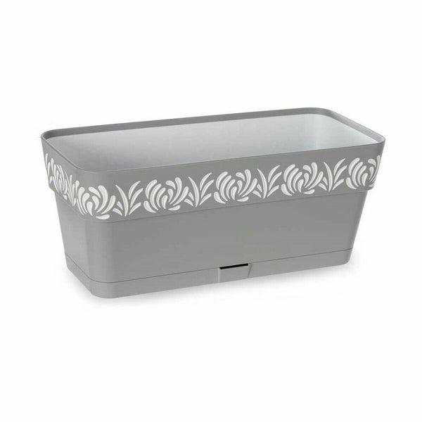 Vaso rettangolare da Balcone Stefanplast Gaia Grigio Plastica 13,3 x 12,3 x 29,3 cm (12 Unità) - Augustea Shop