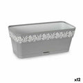 Vaso rettangolare da Balcone Stefanplast Gaia Grigio Plastica 13,3 x 12,3 x 29,3 cm (12 Unità)