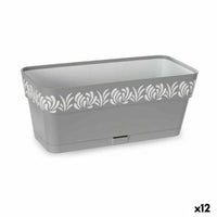 Vaso rettangolare da Balcone Stefanplast Gaia Grigio Plastica 13,3 x 12,3 x 29,3 cm (12 Unità) - Augustea Shop