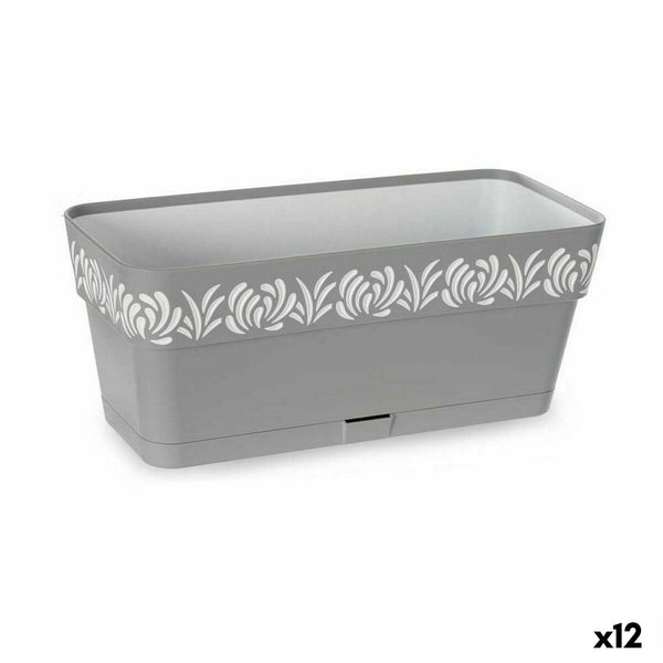 Vaso rettangolare da Balcone Stefanplast Gaia Grigio Plastica 13,3 x 12,3 x 29,3 cm (12 Unità) - Augustea Shop