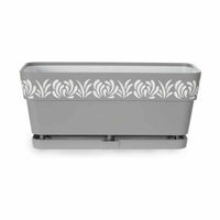 Vaso rettangolare da Balcone Stefanplast Gaia Grigio Plastica 13,3 x 12,3 x 29,3 cm (12 Unità) - Augustea Shop