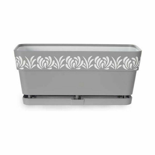 Vaso rettangolare da Balcone Stefanplast Gaia Grigio Plastica 13,3 x 12,3 x 29,3 cm (12 Unità) - Augustea Shop
