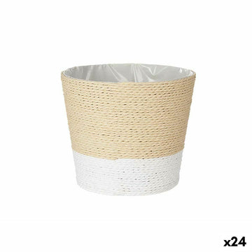 Vaso Ibergarden Bianco Corda Plastica 19,5 x 17,5 x 19,5 cm 19,5 x 16,5 x 19,5 cm (24 Unità)