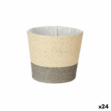 Vaso Ibergarden WY21-71 WY21-71 Grigio Corda Plastica 19,5 x 16,5 x 19,5 cm (24 Unità)